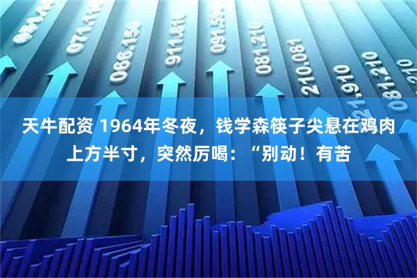 天牛配资 1964年冬夜，钱学森筷子尖悬在鸡肉上方半寸，突然厉喝：“别动！有苦