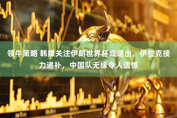 领牛策略 韩媒关注伊朗世界杯或退出，伊拉克接力递补，中国队无缘令人遗憾