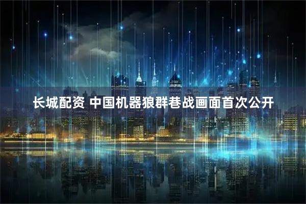长城配资 中国机器狼群巷战画面首次公开
