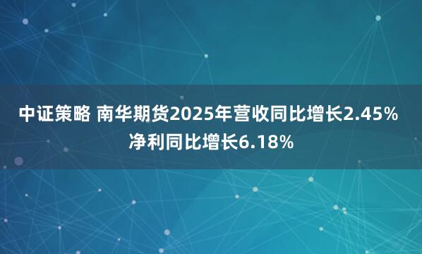 中证策略 南华期货2025年营收同比增长2.45% 净利同比增长6.18%
